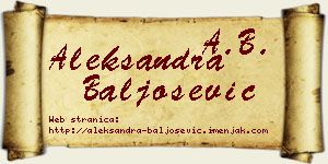 Aleksandra Baljošević vizit kartica